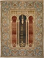Carpet with Triple-Arch Design, Silk (warp and weft), wool (pile), cotton (pile); asymmetrically knotted pile 