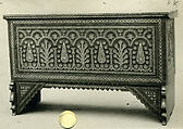 Chest, Wood, mother-of-pearl; carved, inlaid