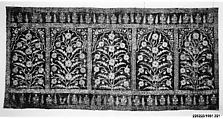 Floral Tent Panel, Silk, gold; cut velvet, painted