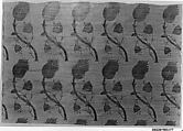 Textile Fragment with a Repeating Pattern of Interlocked Tulips and Poppies, Silk, metal wrapped thread; plain weave, brocaded