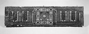 Panel, Wood (fig); mosaic with bone and four different types of wood