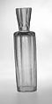 Faceted Bottle, Glass, greenish; blown and cut