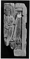 Fragmentary Carved Panel with a Saint, Wood; carved, originally painted