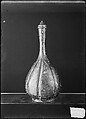 Bottle, Stonepaste; luster-painted on yellow glaze ground with cobalt blue glaze