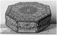 Box, Leather; cover embroidered