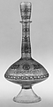 Bottle, Glass; free blown, enameled, and gilded