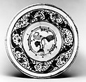 Bowl with Vegetal Motifs, Stonepaste; painted and incised under transparent glaze