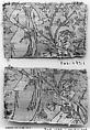 Textile Fragment Depicting Figures in a Landscape, Silk, metal wrapped thread; lampas