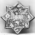 Star-Shaped Tile, Stonepaste; luster-painted