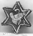 Star-Shaped Tile, Stonepaste; overglaze and luster-painted