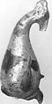 Bird-shaped Pendant with Brown Wings (Toy?), Glass, green; blown, applied opaque red decoration