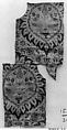 Brocade Fragment, Silk, metal wrapped thread; brocaded