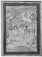 Jahangir Visiting a Holy Man, Ink, opaque watercolor, and gold on paper