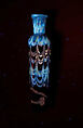 Cosmetic Flask, Glass, amber; blown with applied marvered opaque white decoration