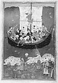 "Yusuf Arriving in Egypt and Leaving the Ship in the Nile", Folio of a Yusuf and Zulaykha of Jami, Maulana Nur al-Din `Abd al-Rahman Jami (Iranian, Jam 1414–92 Herat), Opaque watercolor, silver, and gold on paper