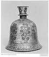 Water Pipe Base, Zinc alloy; cast, engraved, inlaid with silver (bidri ware)