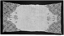 Napkin or Hand Towel, Linen, silk; plain weave, embroidered