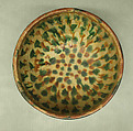 Vessel with Splashed Decoration, Earthenware; white slip, incised and splashed with polychrome glazes under transparent glaze (sgraffito ware)