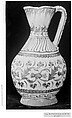 Ewer, Stonepaste; slip-painted and glazed