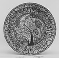 Dish, Stonepaste; underglaze painted