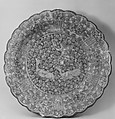 Dish, Stonepaste; underglaze painted