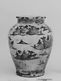 Jar, Stonepaste; underglaze painted