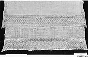 Towel, Silk, silver thread, linen