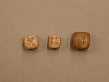 Dice, Bone; tinted, incised, and inlaid with paint