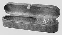 Pen Box, Brass; inlaid with silver and gold