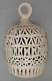 Lantern for a Lamp, Earthenware; carved decoration, unglazed