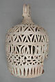 Lantern for a Lamp, Earthenware; carved decoration, unglazed