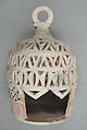 Lantern for a Lamp, Earthenware; carved decoration, unglazed