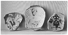 Ceramic Fragment, Earthenware; incised decoration through a white slip and coloring under transparent glaze