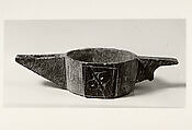Lamp, Stone; cut, engraved, and painted