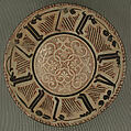 Bowl with Arabic Inscription, "Blessing, Prosperity, Well-being, Happiness", Earthenware; white slip with polychrome slip decoration under transparent glaze