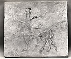 Panel with Sketches of a Man, a Lion and an Arabesque, Stucco; painted