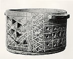 Lamp Shade, Stone; carved and painted