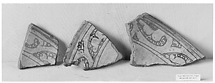 Fragment of a Bowl, Stonepaste; underglaze painted and incised