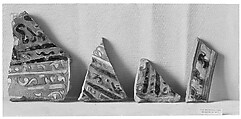 Fragment of a Bowl, Earthenware; slip-painted under transparent glaze