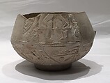Fragment of an Ewer, Earthenware; slip covered and molded, unglazed