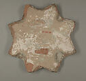 Star-Shaped Tile, Earthenware; luster-painted on opaque white glaze