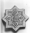 Star-Shaped Tile, Stonepaste; luster-painted on opaque white glaze under transparent glaze