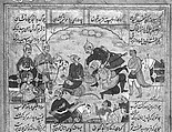 Shahnama (Book of Kings) of Firdausi, Abu&#39;l Qasim Firdausi (Iranian, Paj ca. 940/41–1020 Tus), Ink, opaque watercolor, silver, and gold on paper
