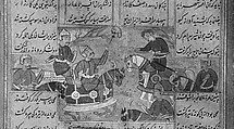 Shahnama (Book of Kings) of Firdausi, Abu&#39;l Qasim Firdausi (Iranian, Paj ca. 940/41–1020 Tus), Ink, opaque watercolor, silver, and gold on paper
