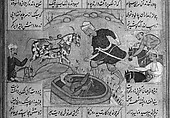 Shahnama (Book of Kings) of Firdausi, Abu&#39;l Qasim Firdausi (Iranian, Paj ca. 940/41–1020 Tus), Ink, opaque watercolor, silver, and gold on paper