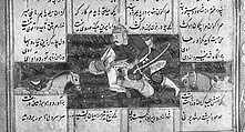 Shahnama (Book of Kings) of Firdausi, Abu&#39;l Qasim Firdausi (Iranian, Paj ca. 940/41–1020 Tus), Ink, opaque watercolor, silver, and gold on paper