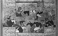 Shahnama (Book of Kings) of Firdausi, Abu&#39;l Qasim Firdausi (Iranian, Paj ca. 940/41–1020 Tus), Ink, opaque watercolor, silver, and gold on paper