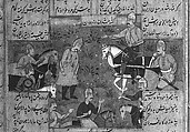Shahnama (Book of Kings) of Firdausi, Abu&#39;l Qasim Firdausi (Iranian, Paj ca. 940/41–1020 Tus), Ink, opaque watercolor, silver, and gold on paper