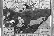 Shahnama (Book of Kings) of Firdausi, Abu&#39;l Qasim Firdausi (Iranian, Paj ca. 940/41–1020 Tus), Ink, opaque watercolor, silver, and gold on paper