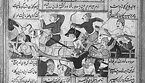 Shahnama (Book of Kings) of Firdausi, Abu&#39;l Qasim Firdausi (Iranian, Paj ca. 940/41–1020 Tus), Ink, opaque watercolor, silver, and gold on paper